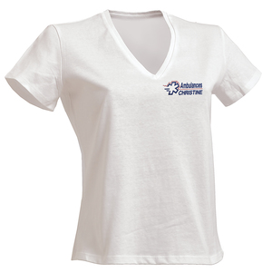 T-SHIRT ENCOLURE V FEMME AMBULANCIER